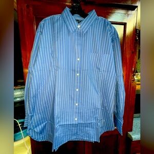 Women size, large banana, republic, dark blue, striped, oversized, long sleeve